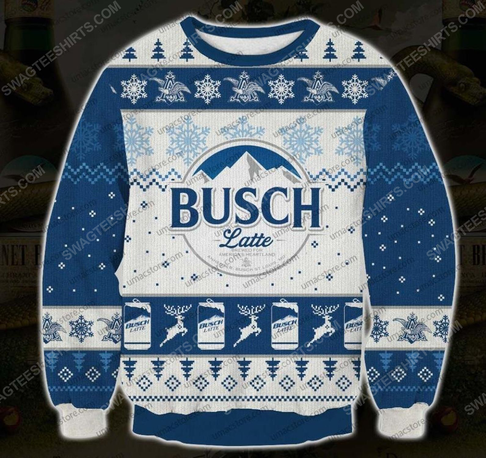 [special edition] Busch latte beer all over print ugly christmas sweater – maria