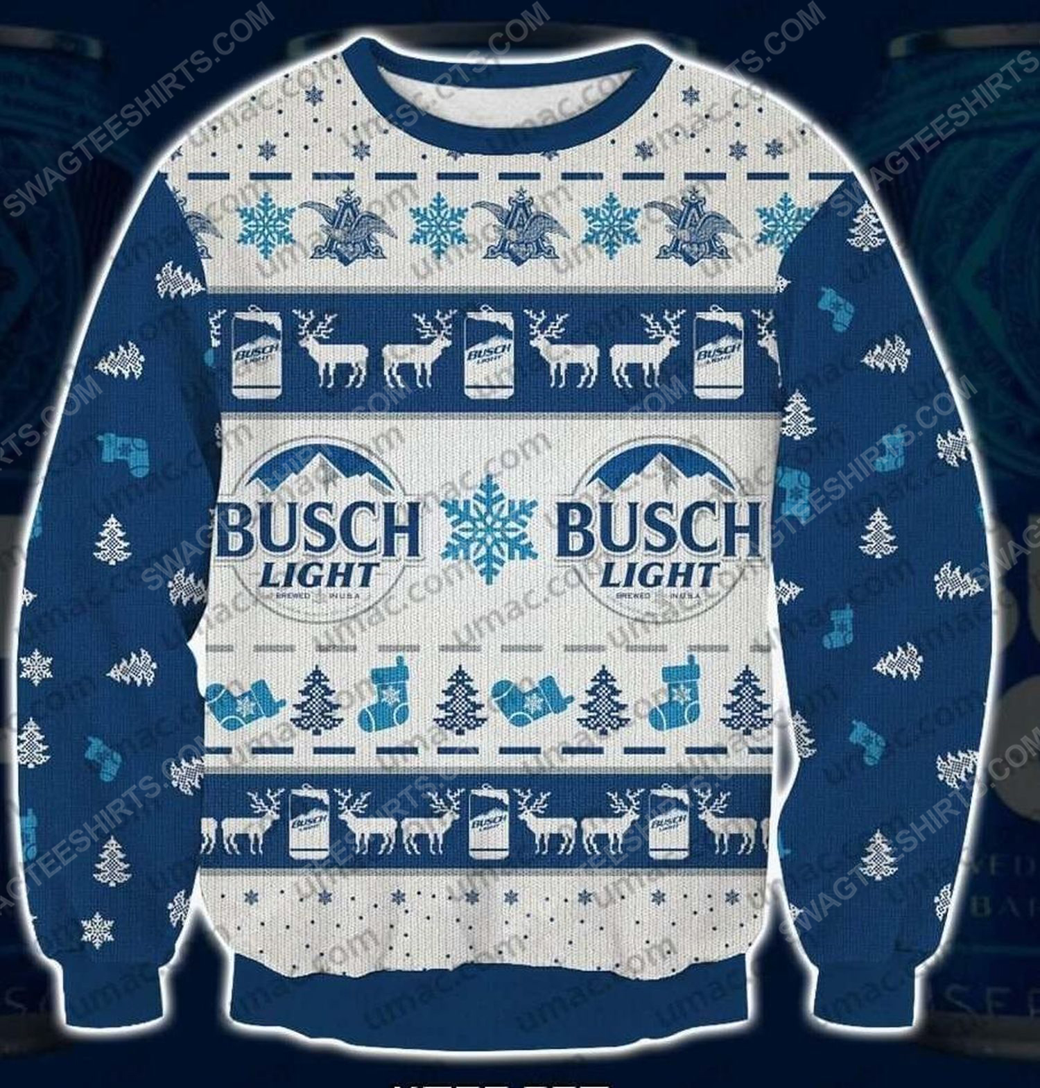 [special edition] Busch light beer all over print ugly christmas sweater – maria