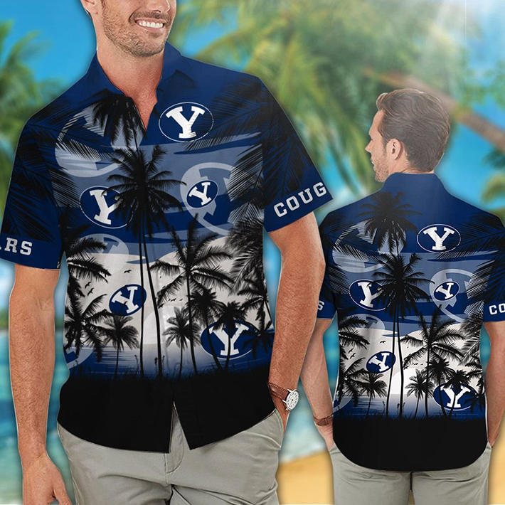 Byu Cougars Tropical Hawaiian Shirt, Short