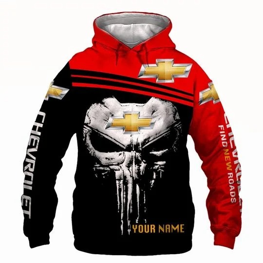 Chevy Skull Find new roads custom personalized 3d shirt, hoodie 1