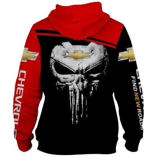 Chevy Skull Find new roads custom personalized 3d shirt, hoodie 2