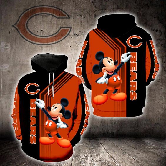 Chicago Bears Mickey Mouse 3D Hoodie -BBS