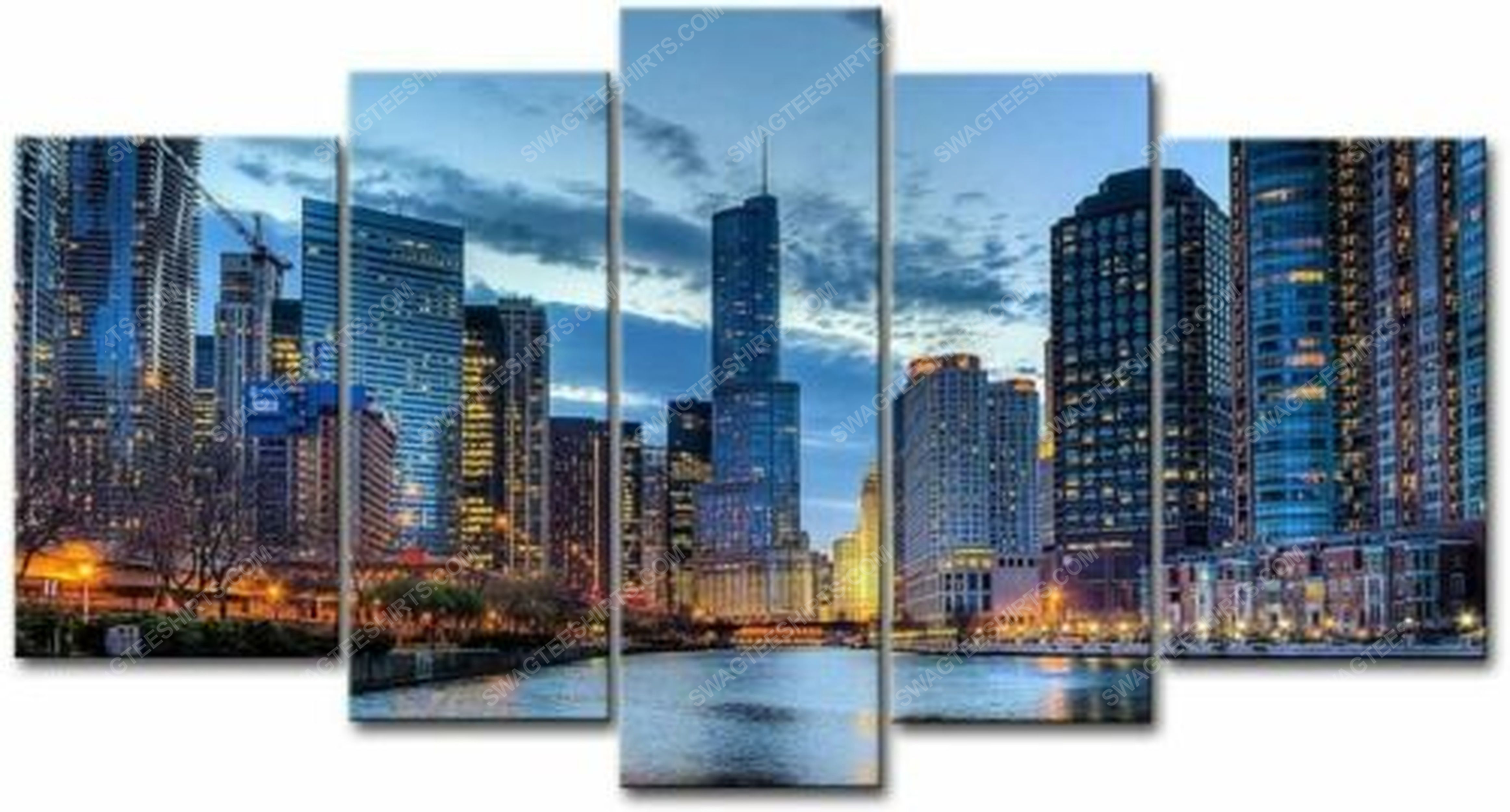 [special edition] Chicago illinois usa city print painting canvas wall art home decor – maria