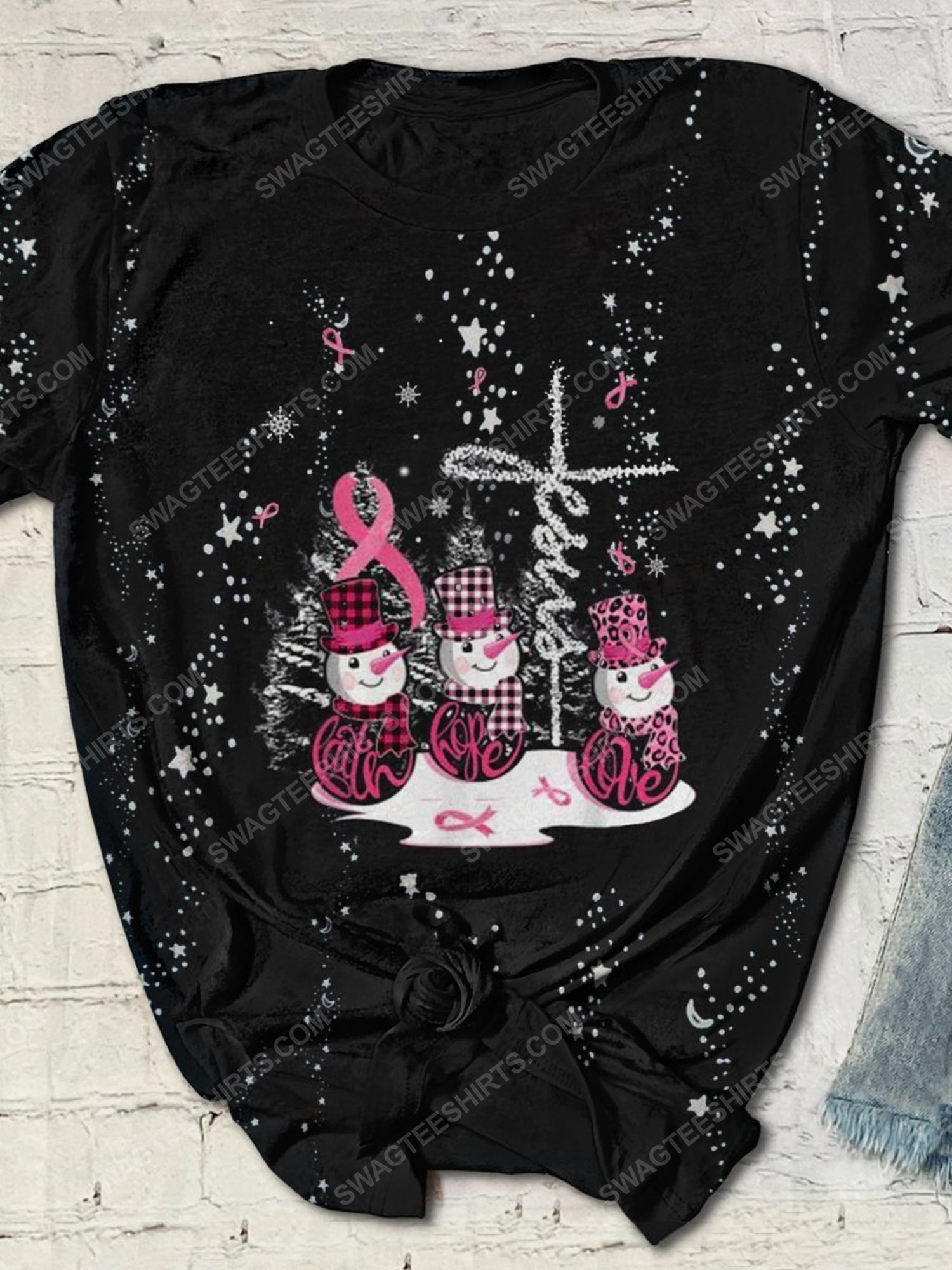 [special edition] Christmas Jesus ​breast cancer awareness full print shirt – maria (cancer)