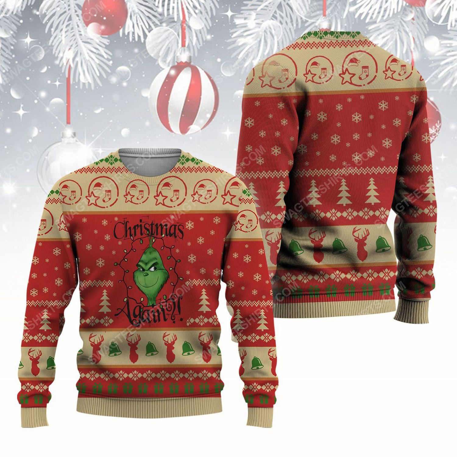 Christmas again the grinch ​ugly christmas sweater