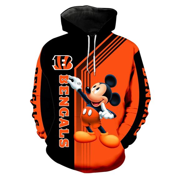 Cincinnati Bengals Mickey Mouse 3D Hoodie