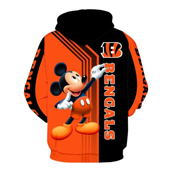 Cincinnati Bengals Mickey Mouse 3D Hoodie1