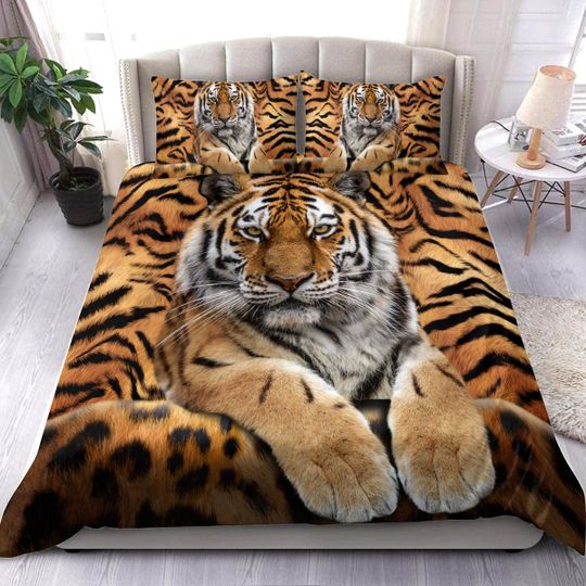 Cool tiger quilt bedding set 1