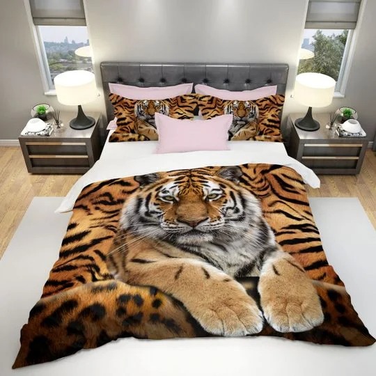 Cool tiger quilt bedding set 4