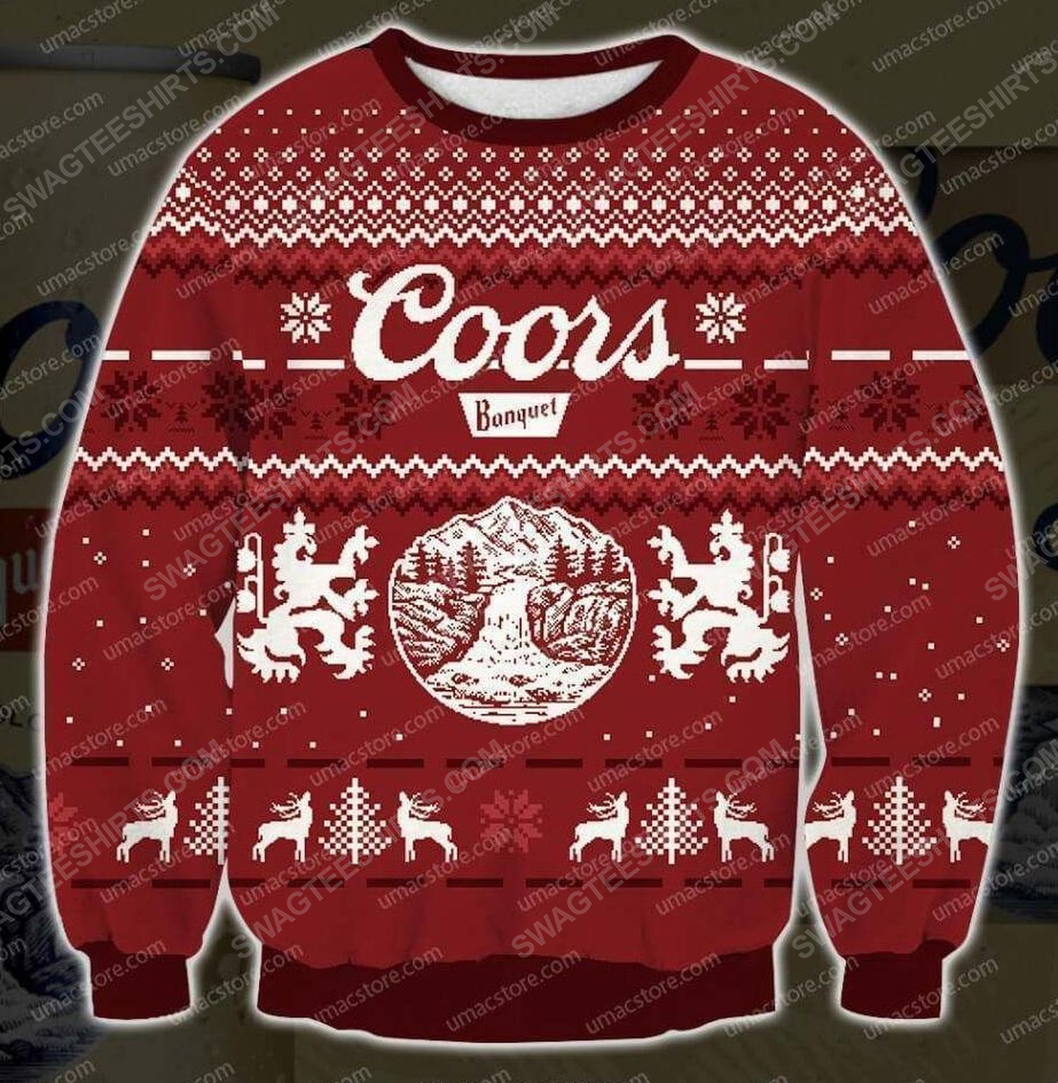 [special edition] Coors banquet beer reindee ugly christmas sweater – maria