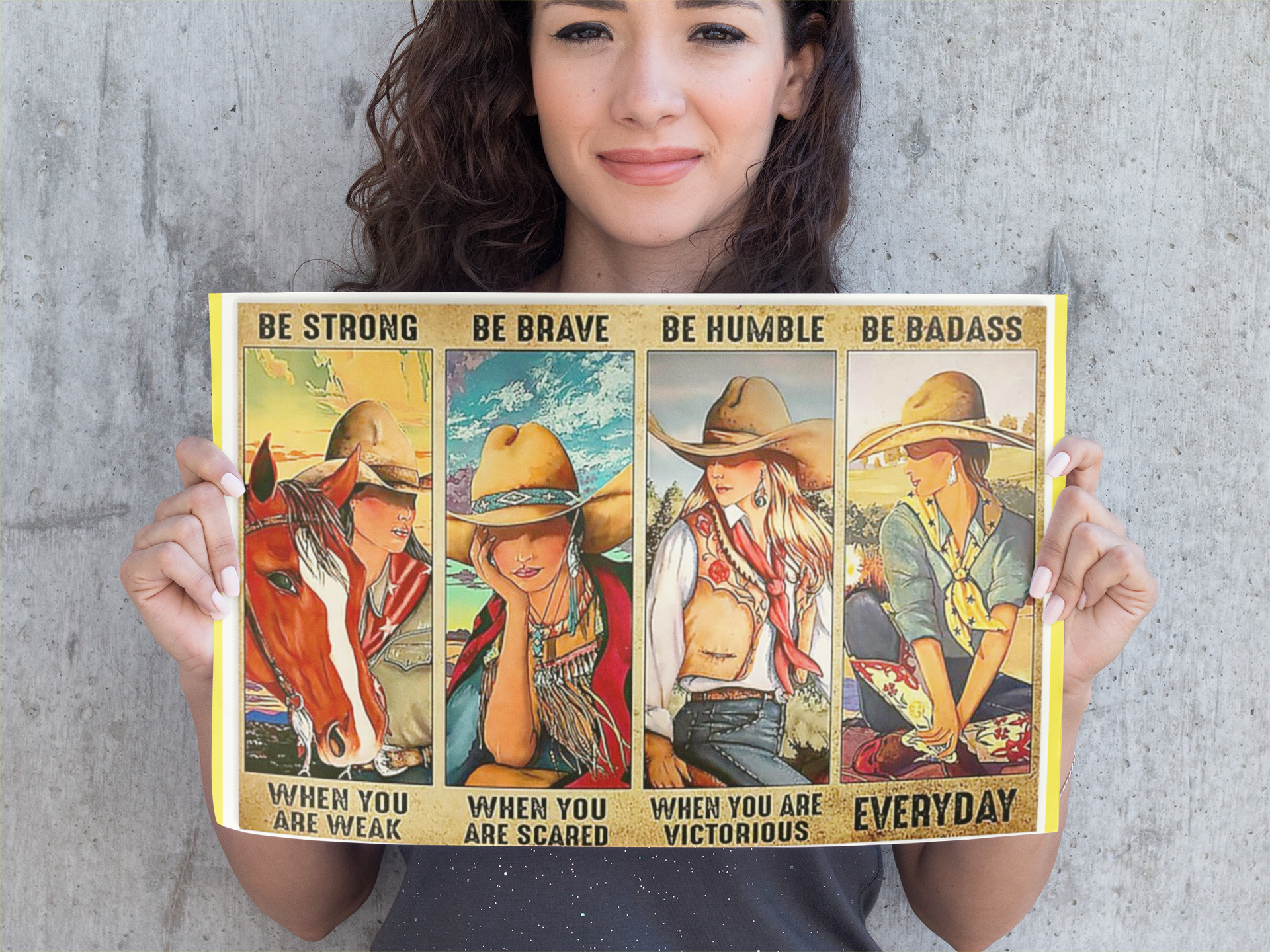 Cowgirl Be strong be brave be humble be badass poster 3
