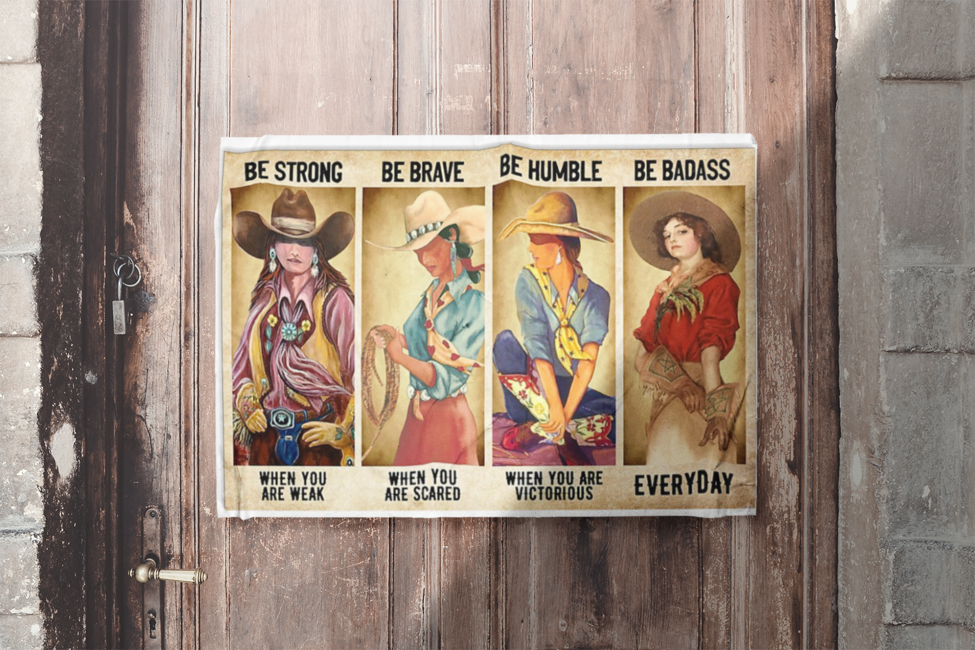 Cowgirl Be strong be brave be humble be badass poster 4