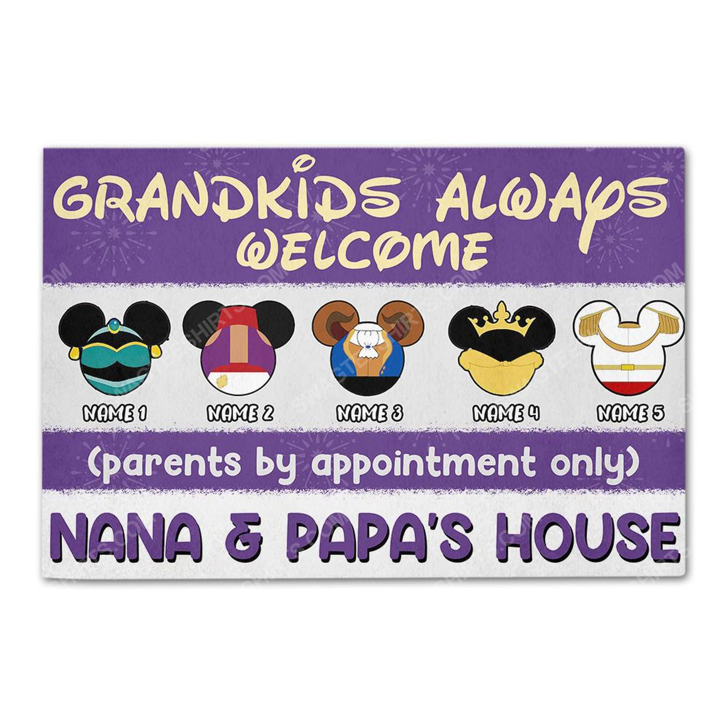 Custom halloween for grandma grandkids always welcome doormat