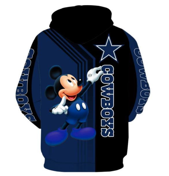 Dallas Cowboys Mickey Mouse 3D Hoodie1