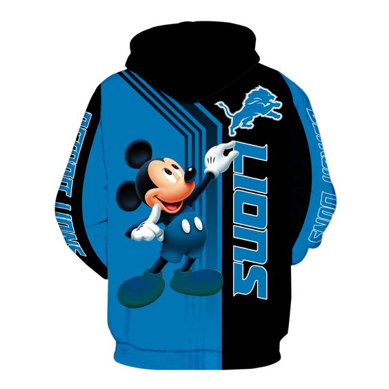Detroit Lions Mickey Mouse 3D Hoodie1