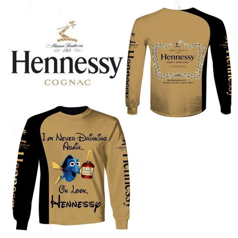 Dory Finding Nemo I never drinking again oh look Hennessy 3d shirt, hoodie 1