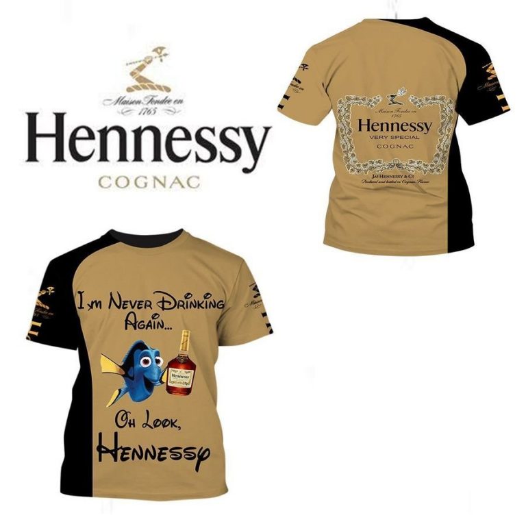 Dory Finding Nemo I never drinking again oh look Hennessy 3d shirt, hoodie 2