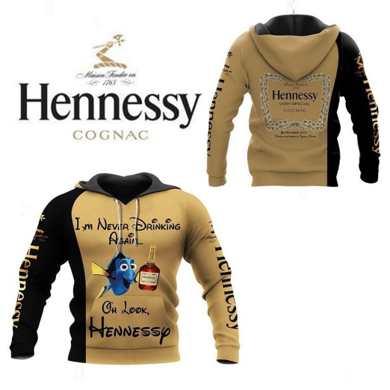 Dory Finding Nemo I never drinking again oh look Hennessy 3d shirt, hoodie