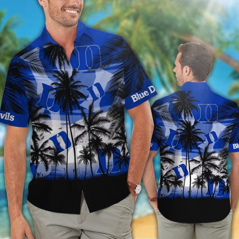Duke Blue Devils men's basketball Tropical hawaiian shirt (1)