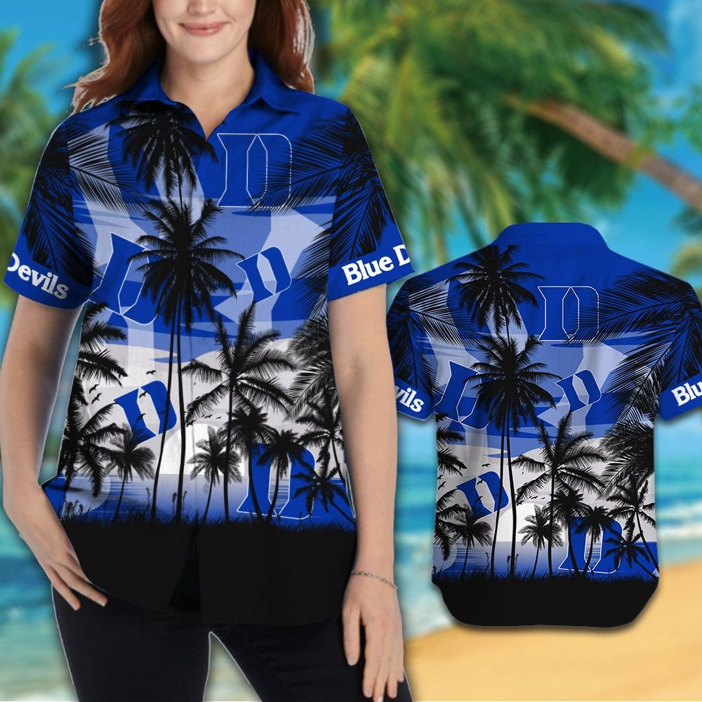 Duke Blue Devils men's basketball Tropical hawaiian shirt (2)