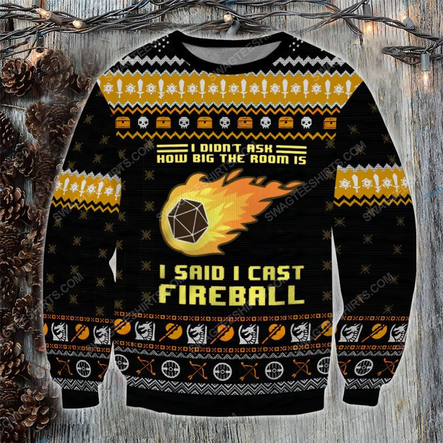 [special edition] Dungeons and dragons i said cast fireball ugly christmas sweater – maria