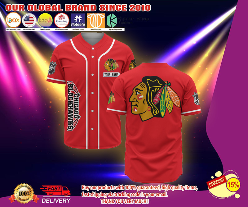 Chicago Blackhawks custome personalized name baseball jersey shirt 2