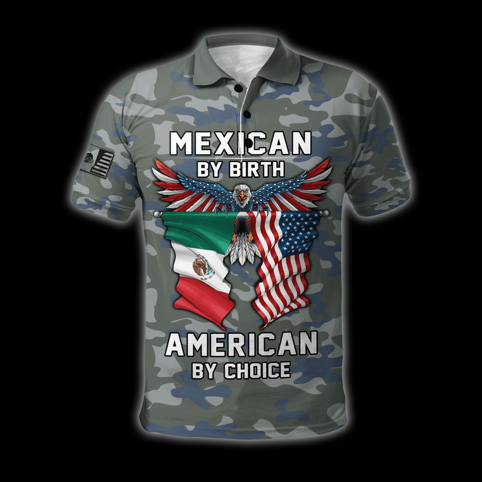 Eagle Mexican by birth American by choice Polo shirt  – LIMITED EDITION