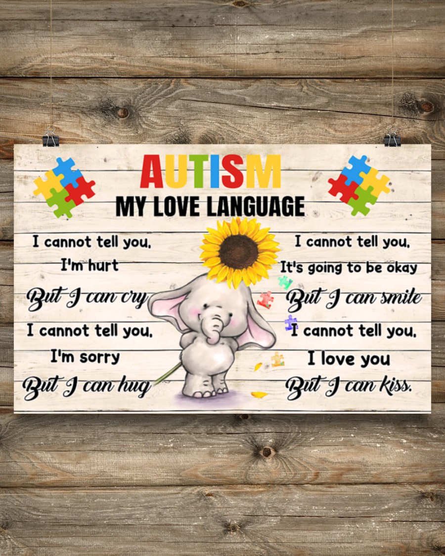 Elephant Autism my love language poster 3
