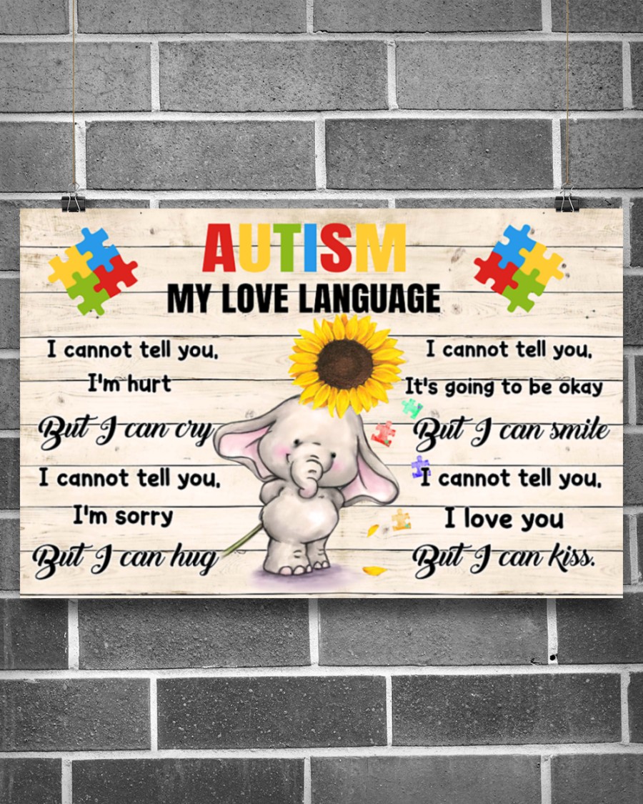 Elephant Autism my love language poster 4