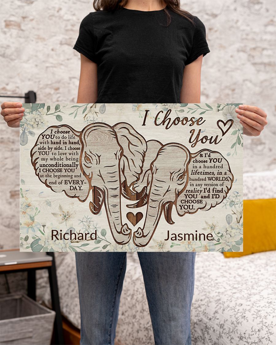 Elephant I choose you custom personalized name poster 8