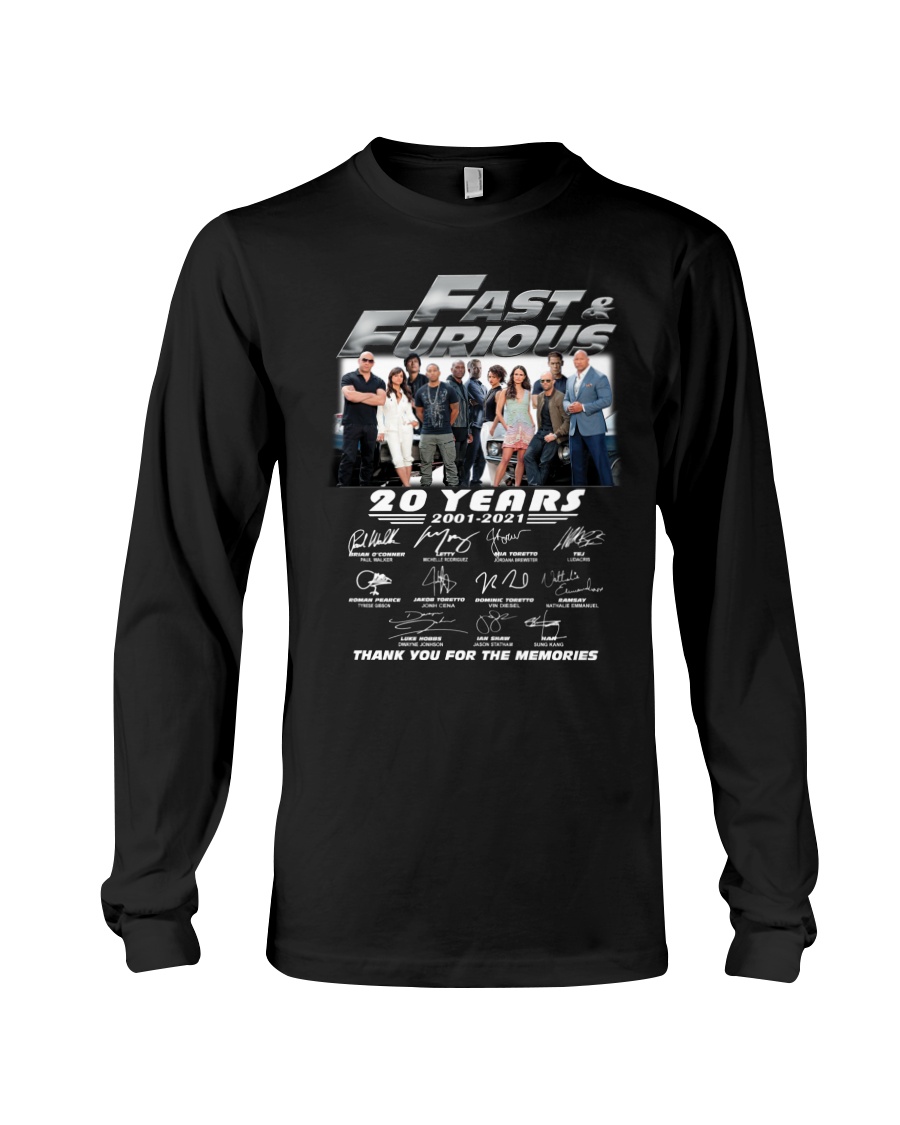 Fast and furious 20 years 2001 2021 shirt 7