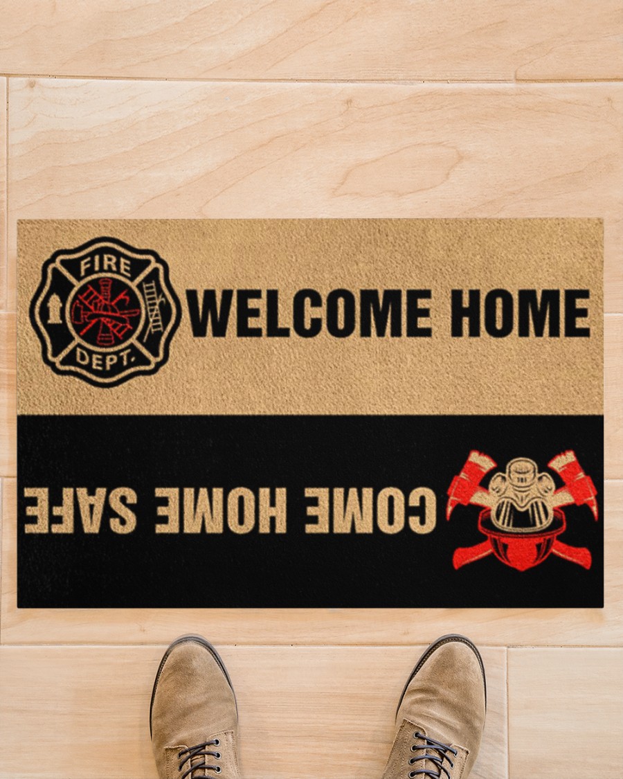 Fire DEPT welcome home come home safe doormat 7