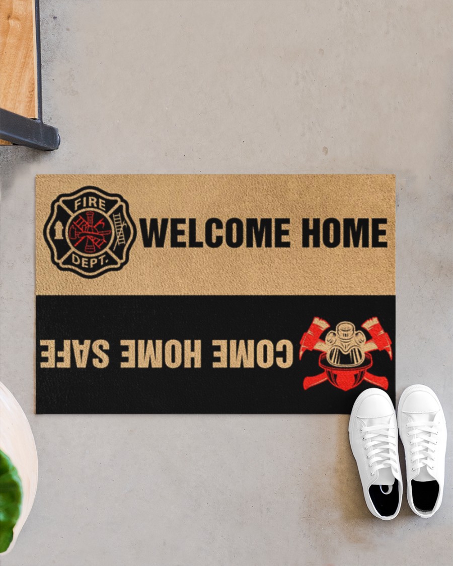 Fire DEPT welcome home come home safe doormat 8