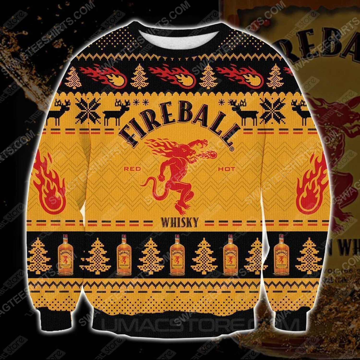 [special edition] Fireball cinnamon whisky ugly christmas sweater – maria