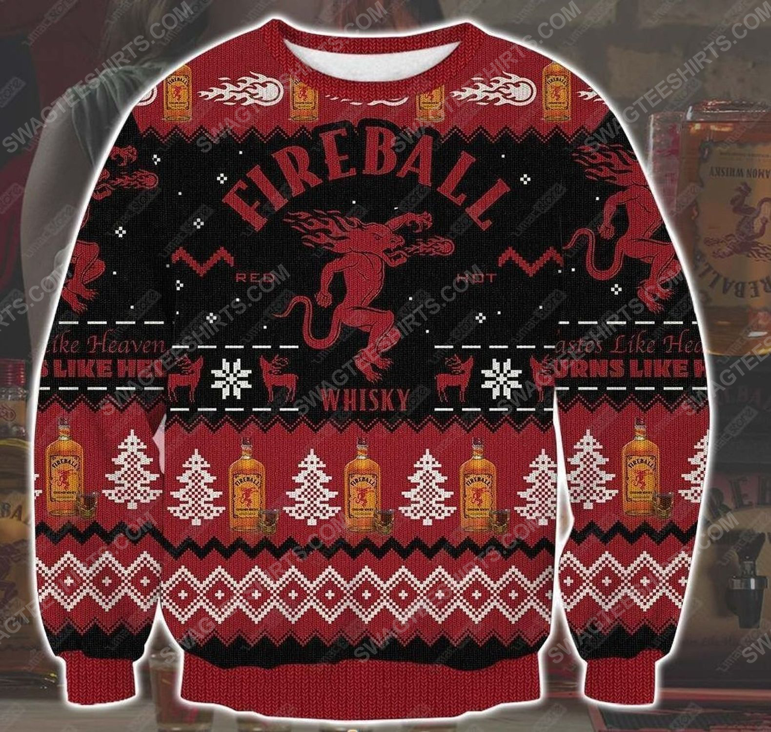 [special edition] Fireball red hot whiskey ugly christmas sweater – maria