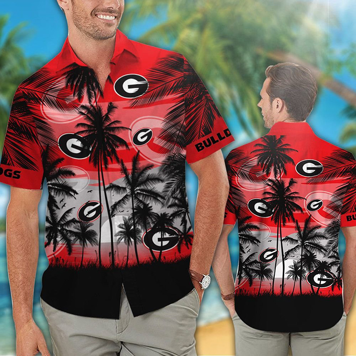 Georgia Bulldogs Tropical Hawaiian Shirt, Short