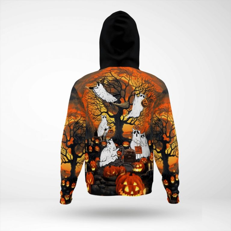 Ghost Cat Halloween Pumpkin 3D Hoodie1