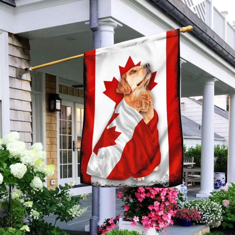 Golden Retriever Canada flag