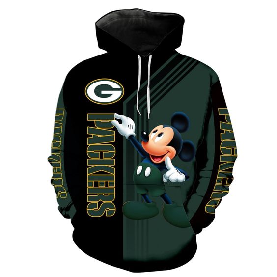 Green Bay Packers Mickey Mouse 3D Hoodie