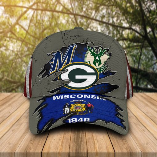 Green Bay Packers Milwaukee Brewers Milwaukee Bucks cap hat – LIMITED EDITION