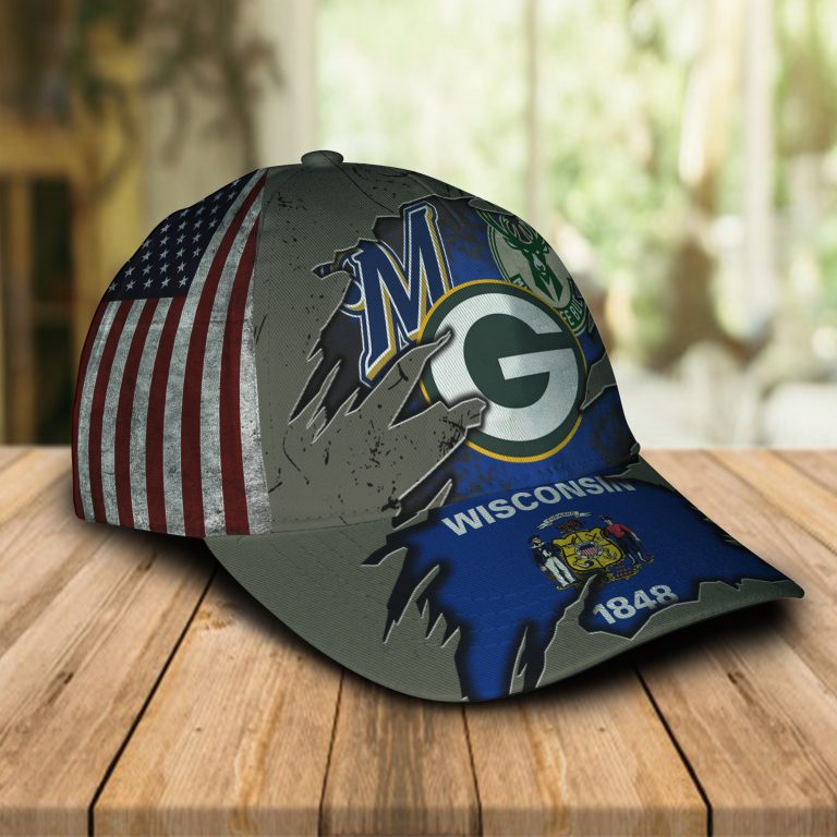 Green Bay Packers Milwaukee Brewers Milwaukee Bucks cap hat 2