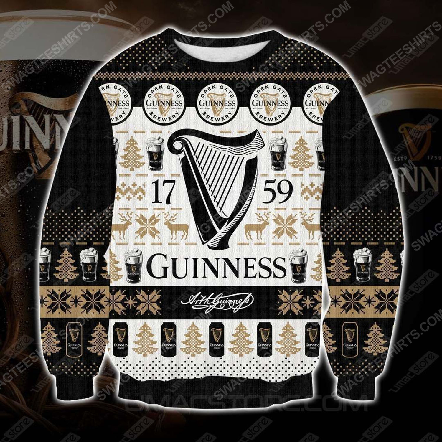 [special edition] Guinness the 1759 all over print ugly christmas sweater – maria