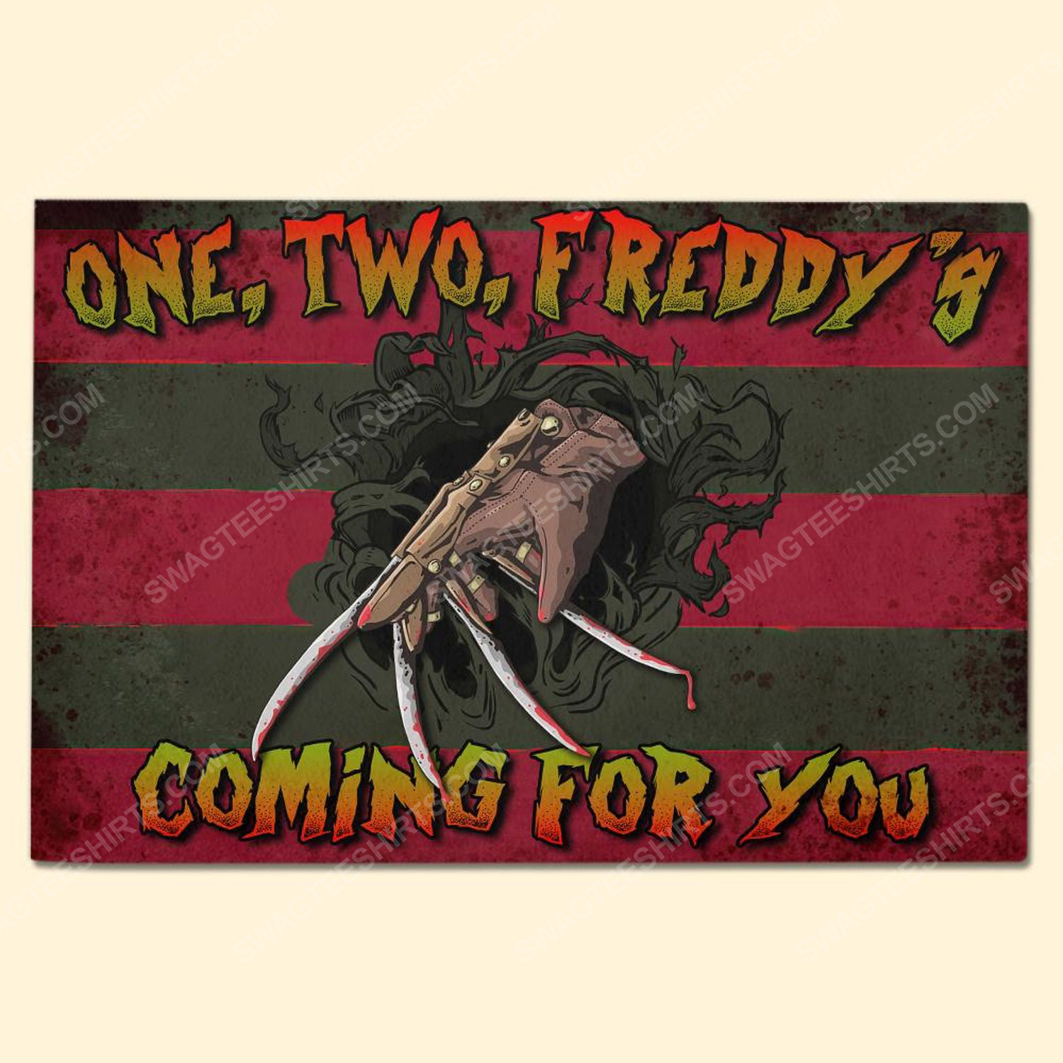 [special edition] Halloween freddy’s nightmares one two freddy’s coming for you doormat – maria