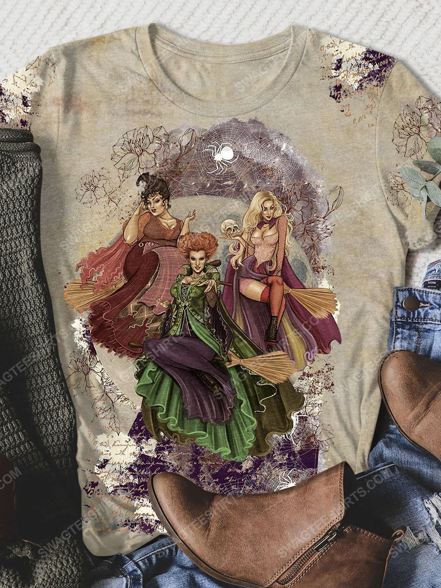 [special edition] Halloween night hocus pocus floral full print shirt – maria (halloween)