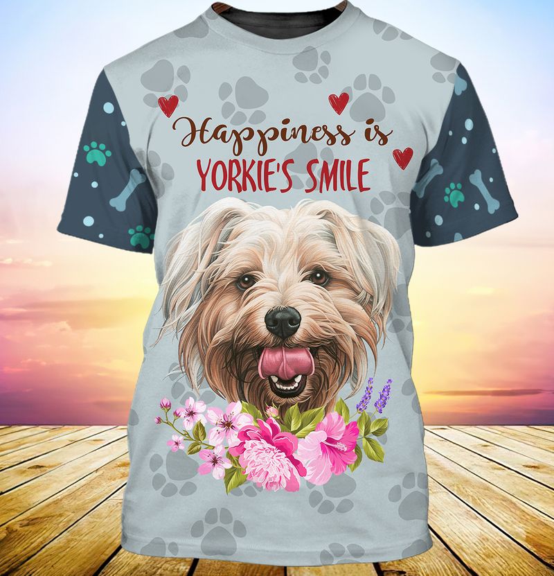 Happiness is yorkshires smile 3d full print hoodie 3
