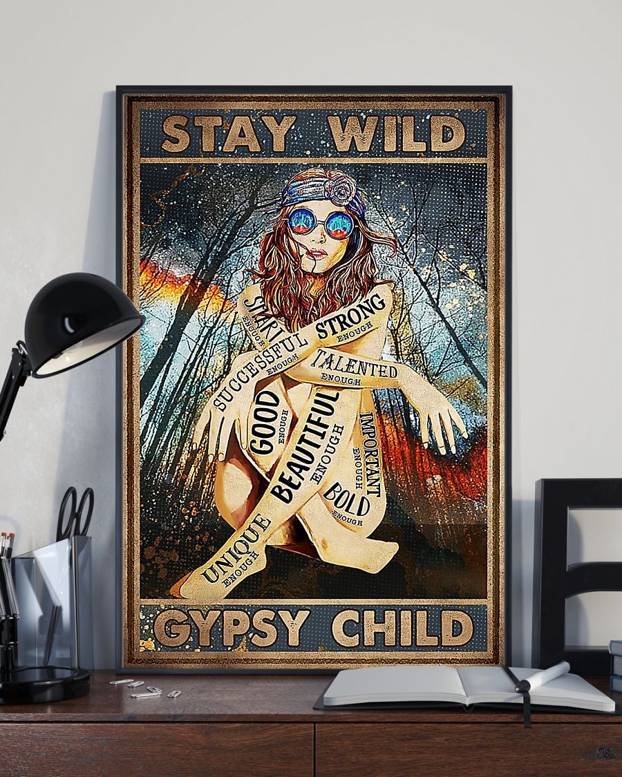 Hippie Girl stay wild gypsy child poster3