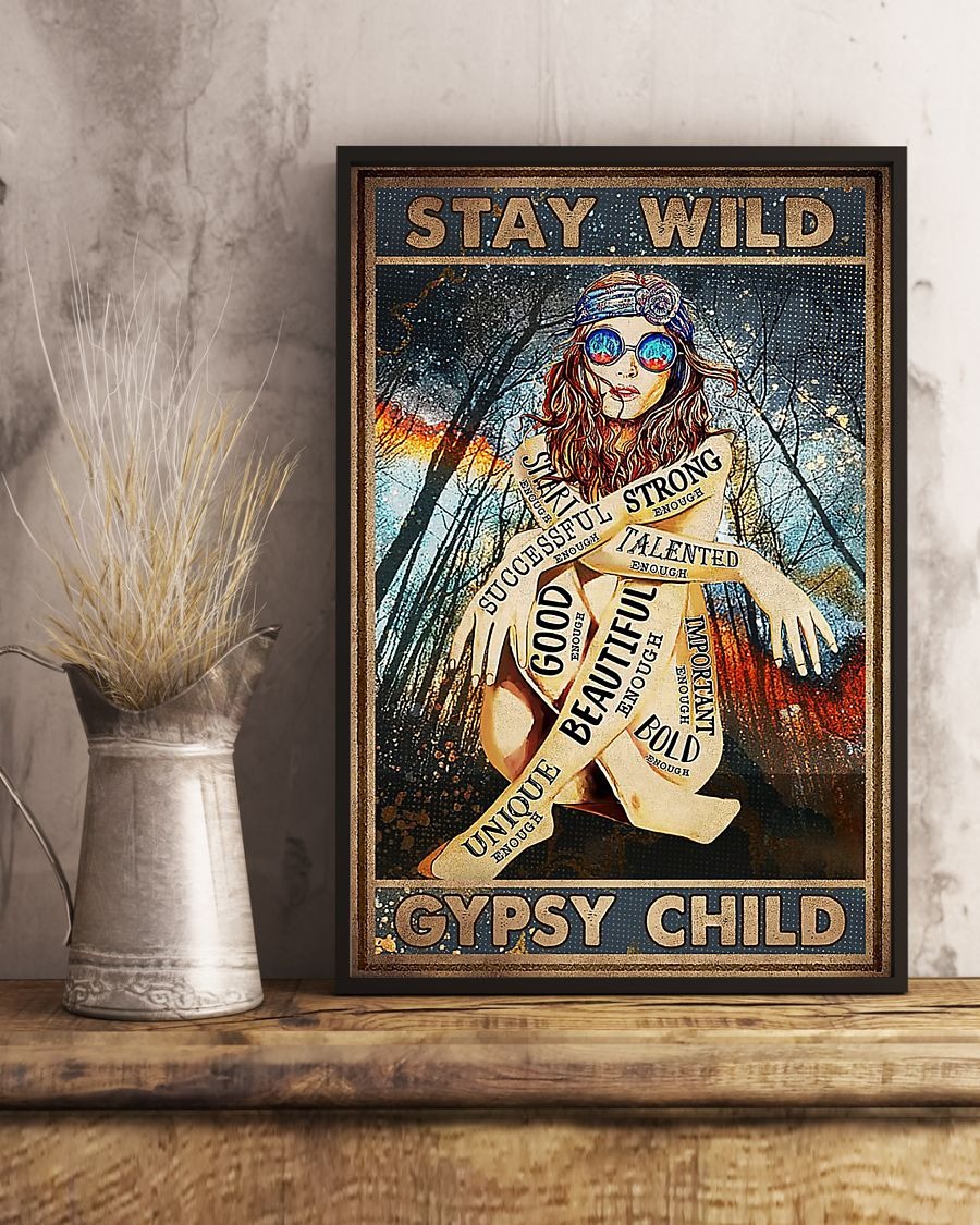 Hippie Girl stay wild gypsy child poster4