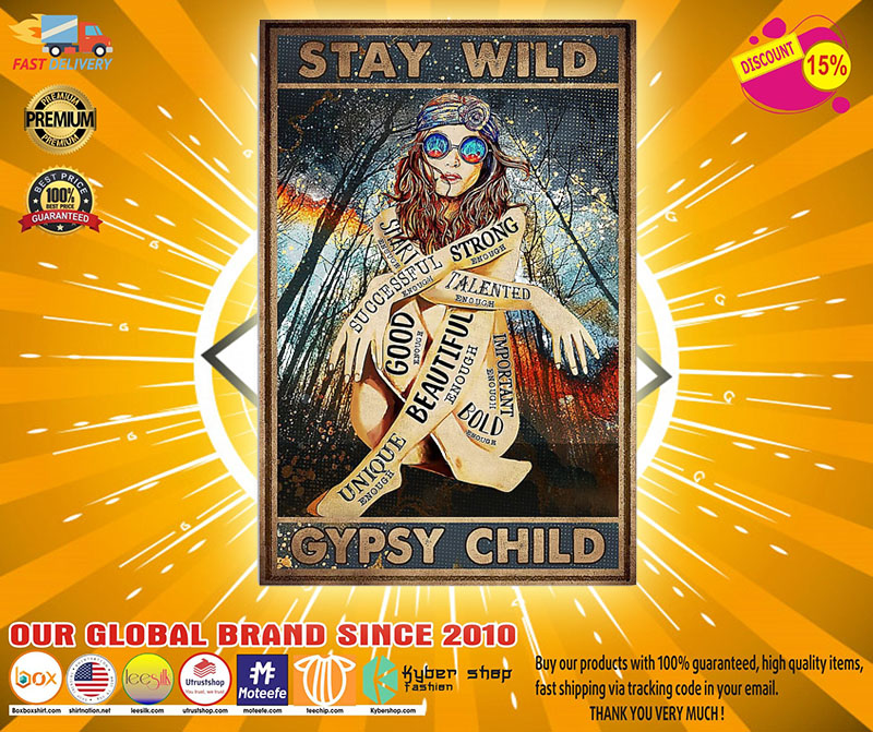 Hippie Girl stay wild gypsy child poster5