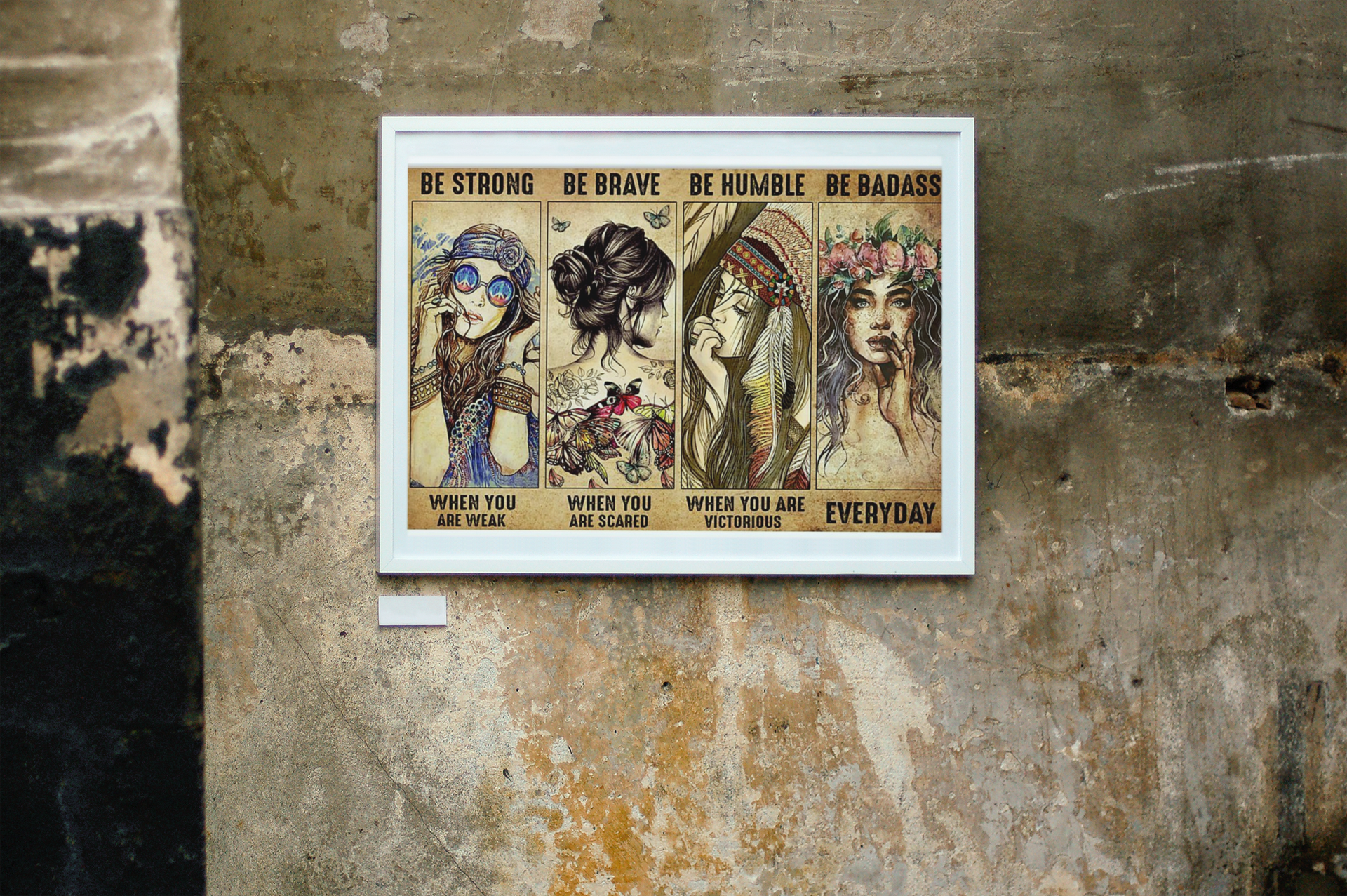 Hippie girl be trong be brave be humble be badass poster 3