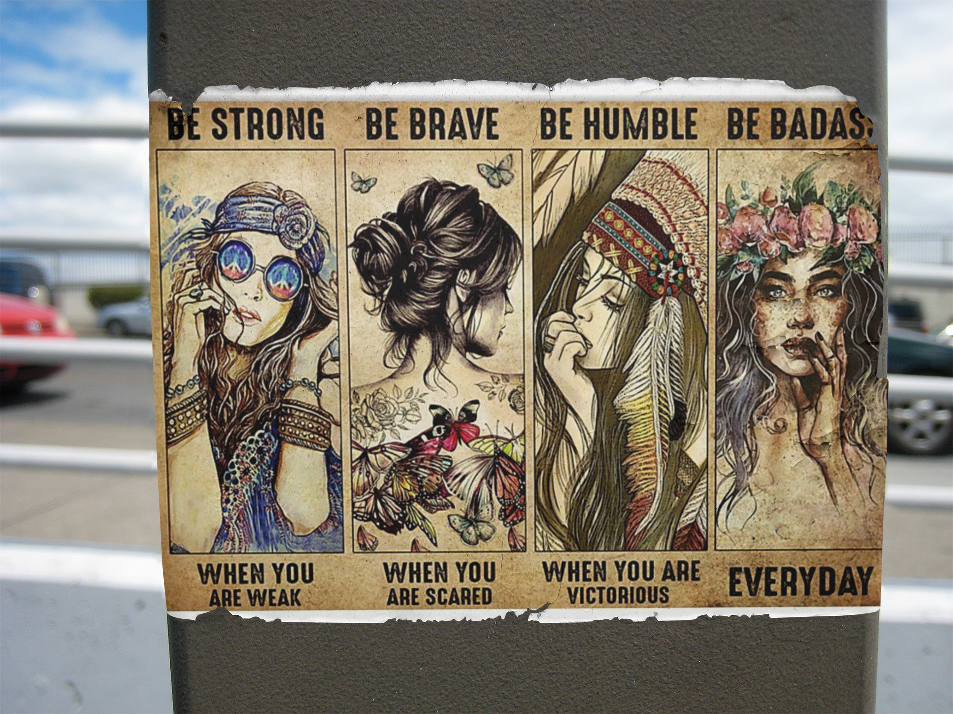 Hippie girl be trong be brave be humble be badass poster 4